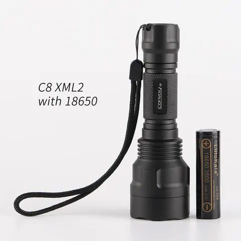 Фонарик Convoy C8 XML2 U2-1A черный алюминиевый