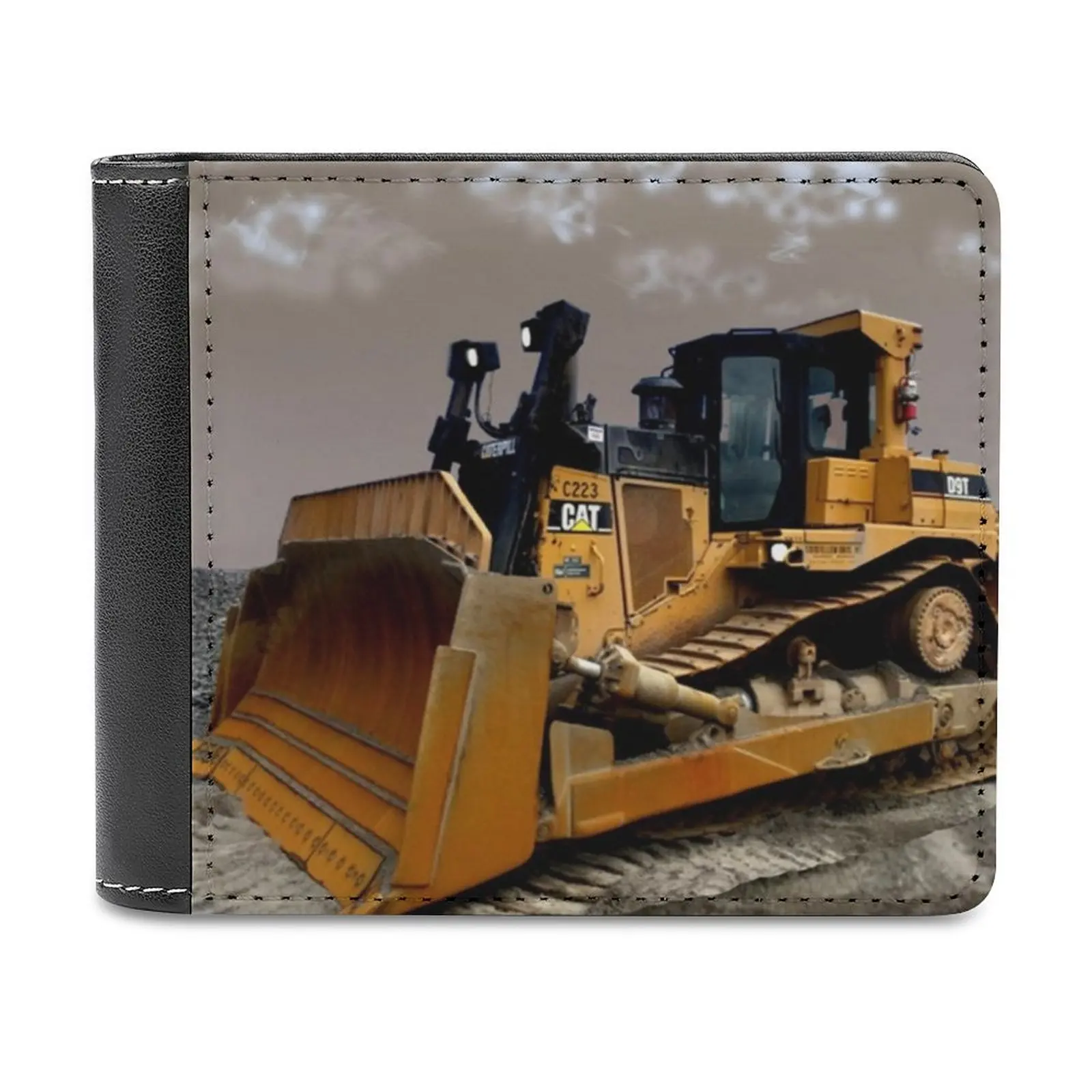 

Кожаный кошелек-бульдозер, короткие тонкие мужские кошельки, держатели для денег и кредитных карт, мужской кошелек, персонализированный ко...