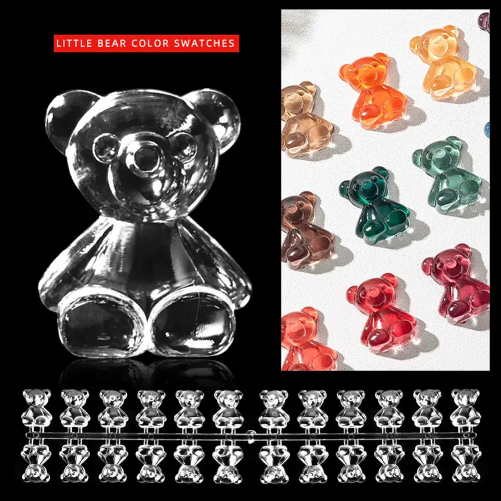 

Типсы для ногтей с плоской обратной стороной, прозрачные, в виде медвежонка, с наклейками, для нанесения Таблица отображения цветов, для ног...