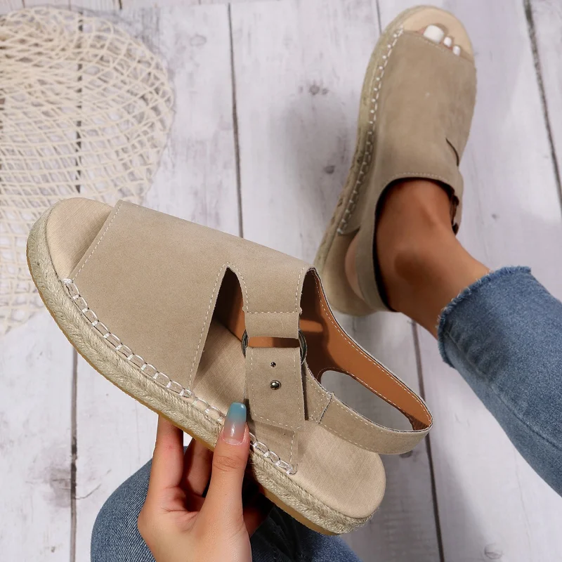 Women's Sandals Summer 2023 New Arrivals Plus Size 43 Open Toe Shoes Ladies Casual Flat Sandals Espadrilles Zapatos Fiesta Mujer