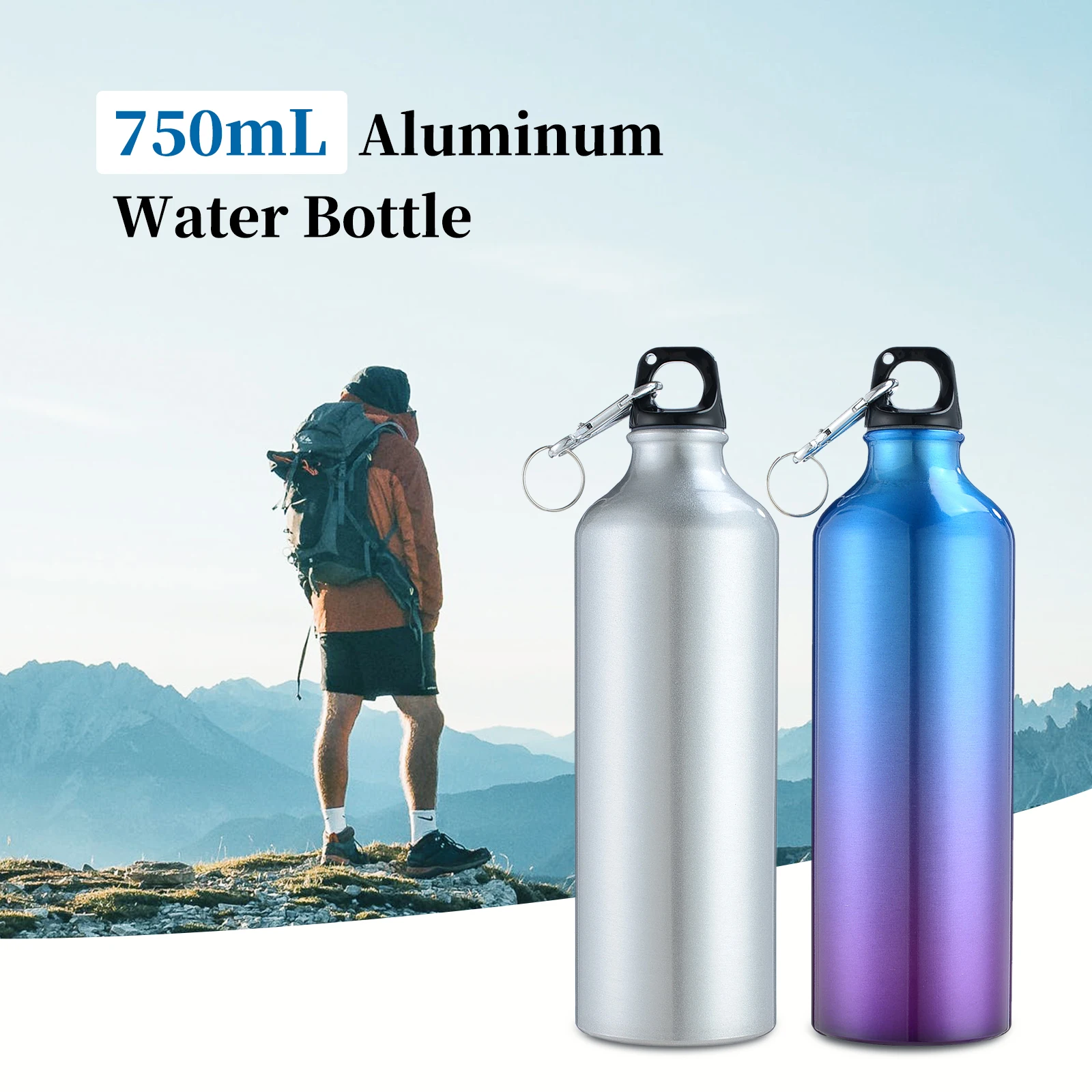 

500/750ML Sport Water Bottle Cup Portable Aluminium Alloy Outdoor Camping Hiking Bicycle Exercise Kettle Bottle Vacuum Insulated