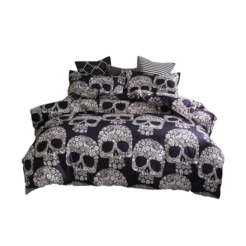 Europe 3D Skull Bedding Set Kids & Adults Duvet Cover Printed Bed Clothes Polyester Single Double Queen King Size Comforter Sets