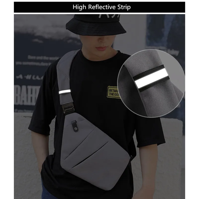 Men's Ultra Thin Anti-theft Small Chest Bag Mini Cross Body Bags Male One Shoulder Sling Bag for Travel Boy Sports Bag