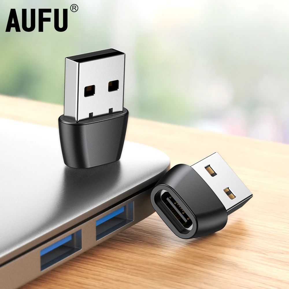  AUFU USB To Type C OTG Adapter USB C Male To USB Type-c Female Converter For Macbook Xiaomi Samsung S20 S21 USBC OTG Connector 