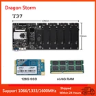 Рабочая материнская плата для майнинга 8 GPU, материнская плата T37 с ЦП, криптовалют, BTC, экспертная плата для майнинга без запасов (дополнительный SSD + RMA)