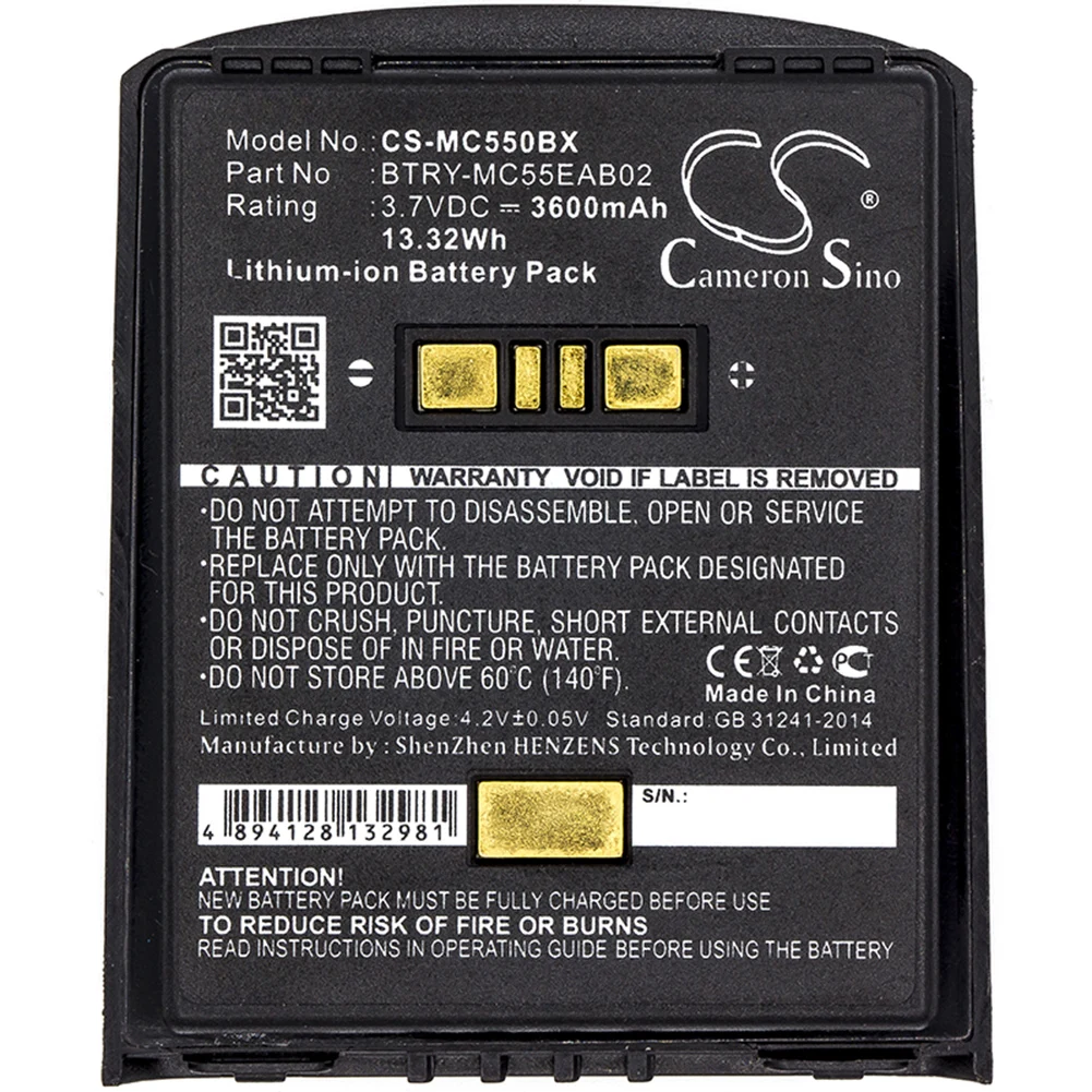 

Cameron Sino 3600mA Battery for Symbol MC55,MC5574,MC5590,MC55A,MC55A0 82-111094-01,BTRY-MC55EAB02,U60493