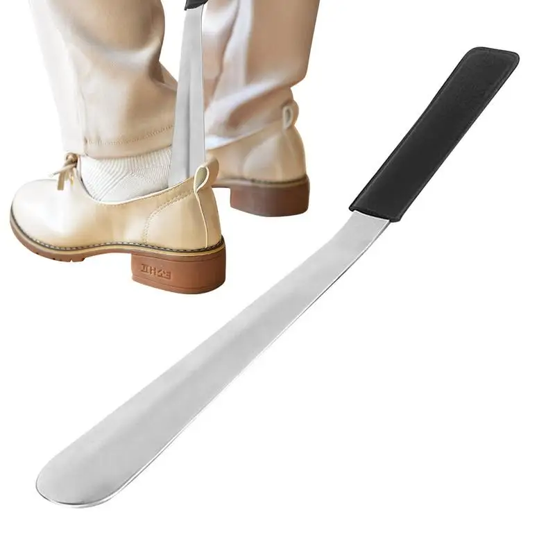 

Shoe Puller Stainless Steel Handhold Shoe Puller Black Shoe Slider Helper For Camping Business Trip Hiking Portable Shoe Assist