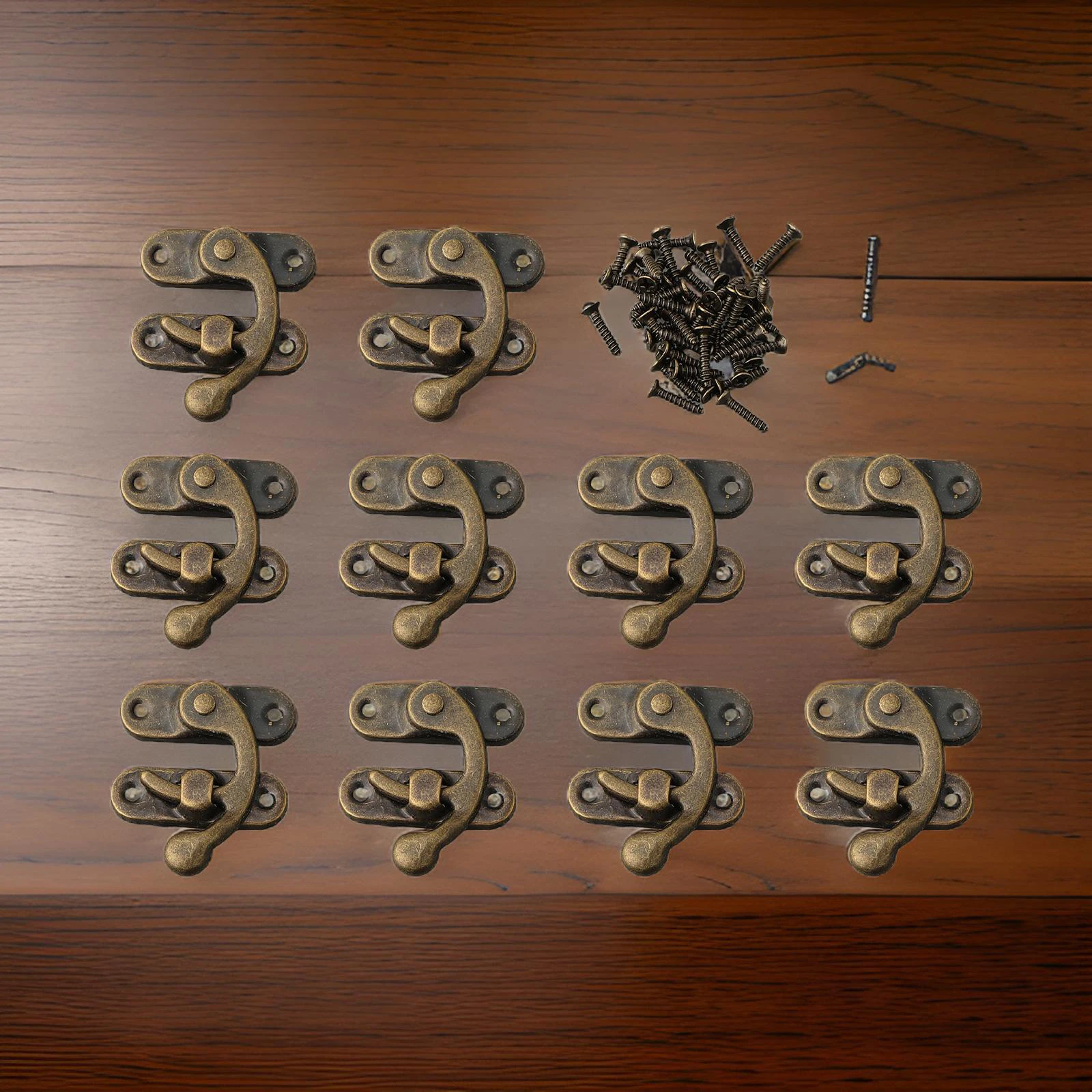 Metal Vintage Trava Fechos Ferrolho Cadeado Com Parafusos Móveis Caixa De Madeira Couro Saco Hardware Bloqueio Decorativo