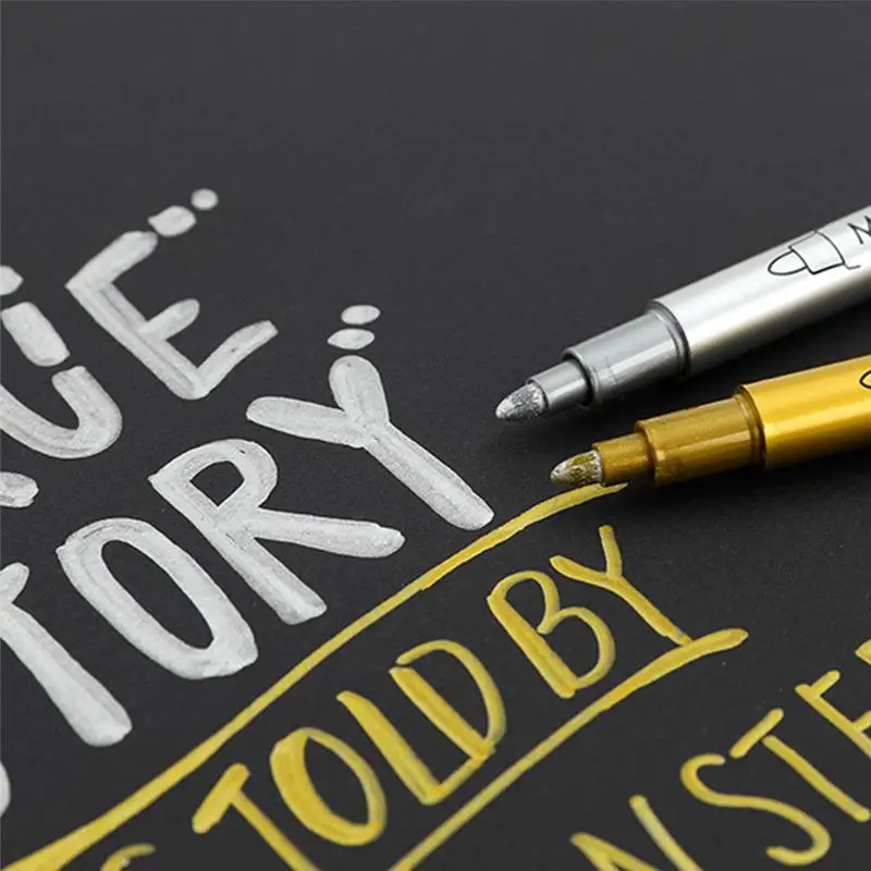 Металлические Водонепроницаемые перманентные Маркеры золотого и серебряного
