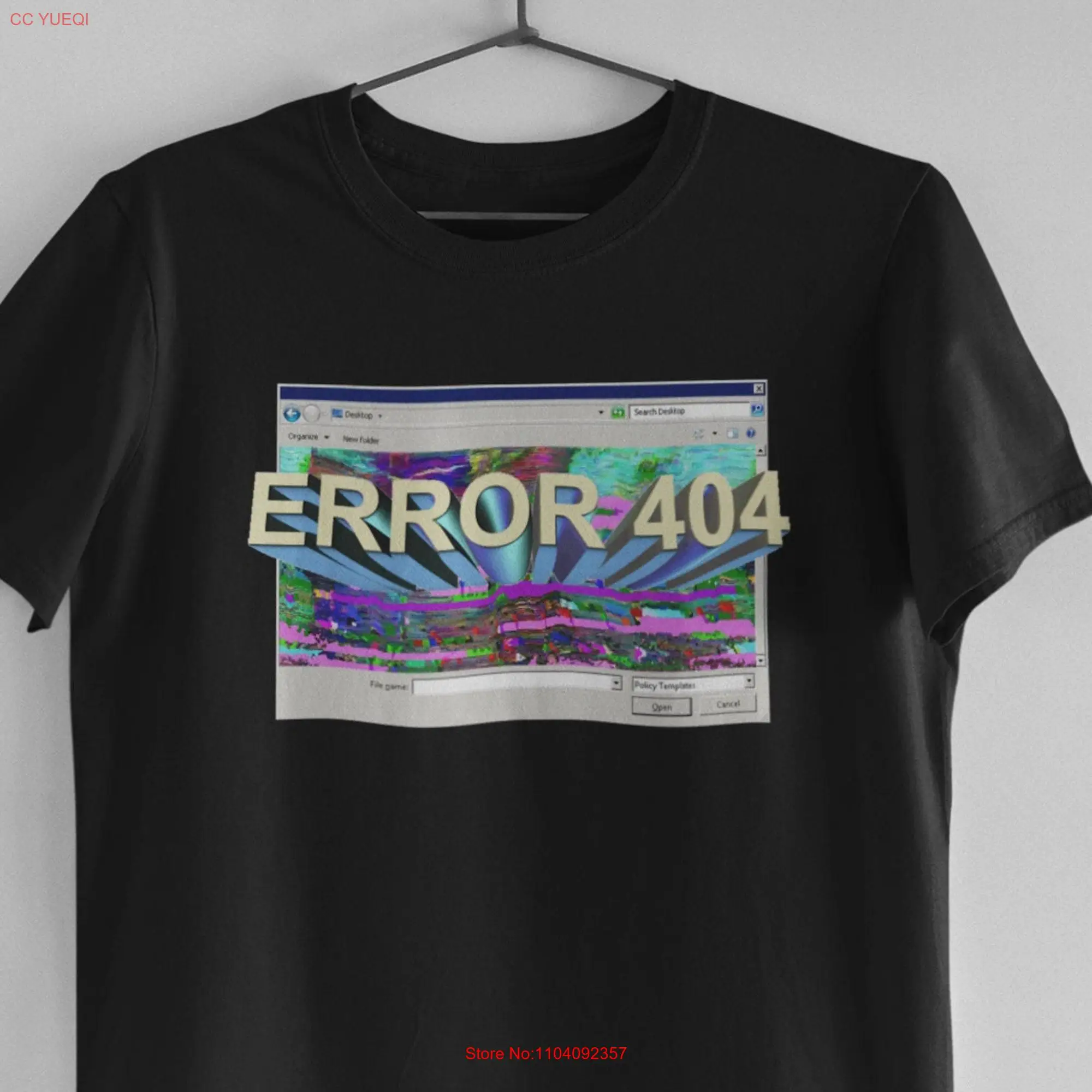 Ошибка 404 смешная Vaporwave хлопковая Футболка Топ с длинным или коротким рукавом