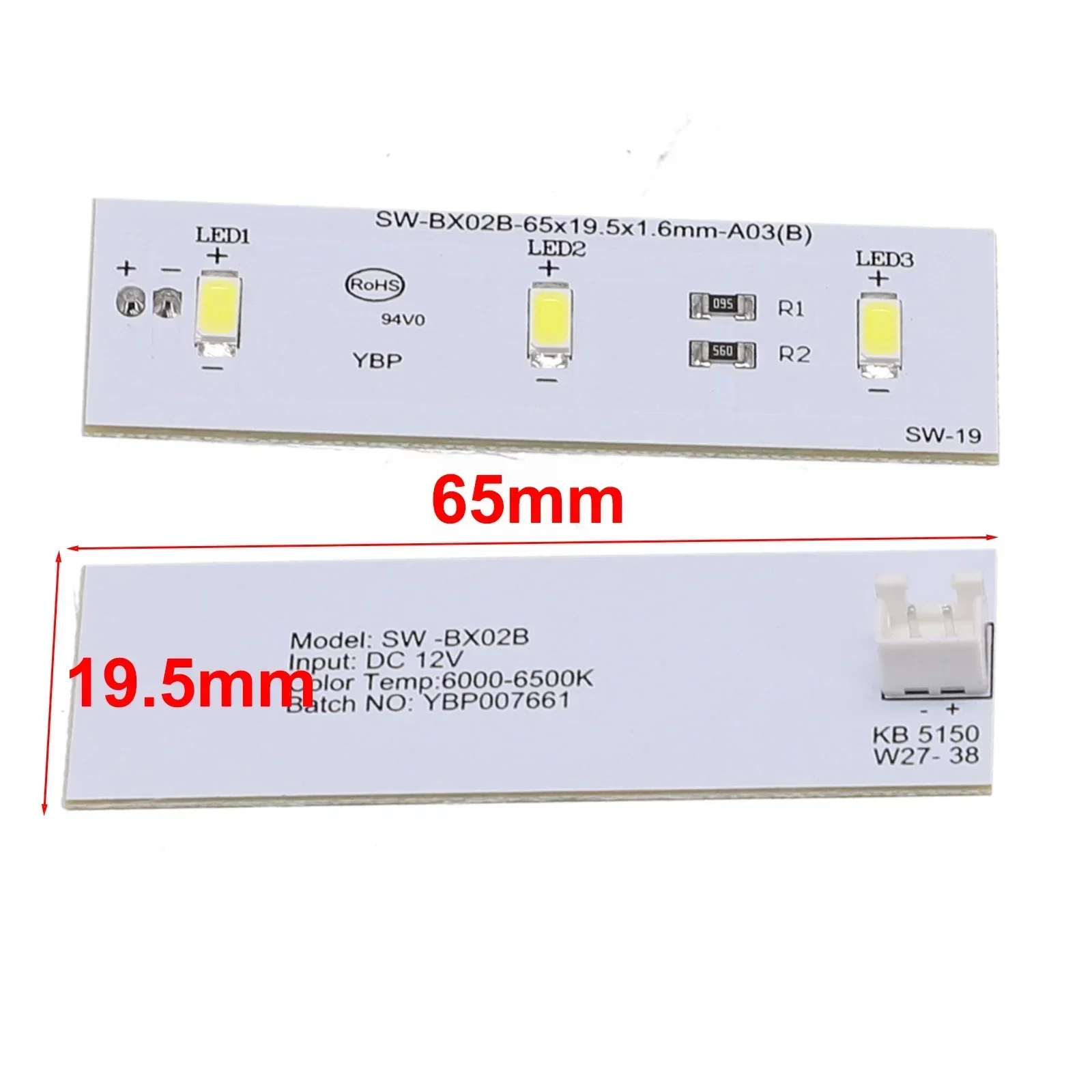 1/2 шт. Candy Холодильник Морозильная камера Светодиодная панель в сборе 65 мм SW-BX02B /