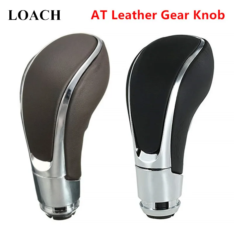 

Leather Chromed AT Gear Shift Knob for Opel for Vauxhall Insignia PU Car Gearshift Shifter Lever Stick Headball Pen Black Brown