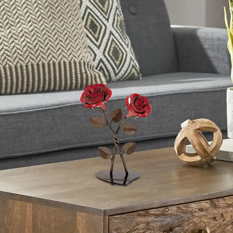 Фигурка красной розы универсальная блестящая имитация модель сада спальни
