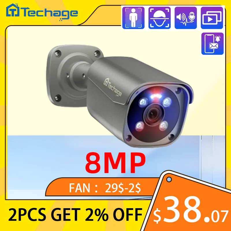 

Techage RU T XMEYE-Pro 8Мп IP-камера видеонаблюдения