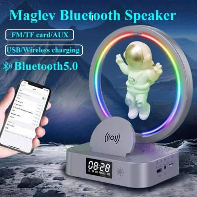 

Magnetic Levitation Bluetooth Speaker Astronaut Home RGB Mini Radio TWS Sound Box Outdoor Wireless Subwoofer TF AUX USB