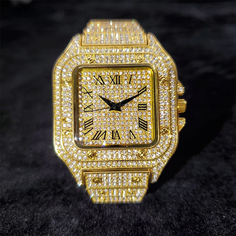 

Watch for Men Top Brand Luxury Full Diamond Mens Watches Ultra Thin Waterproof Hip Hop Clock Dropshipping Relogio Dr Estranho
