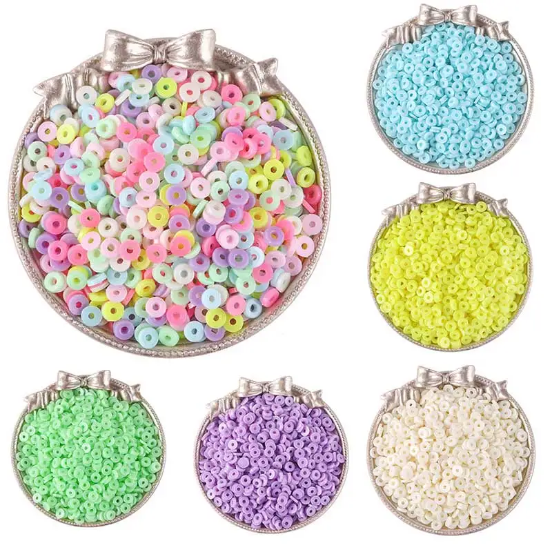 350 шт. дисковые бусины-разделители полимерная глина крошечные плоские круглые