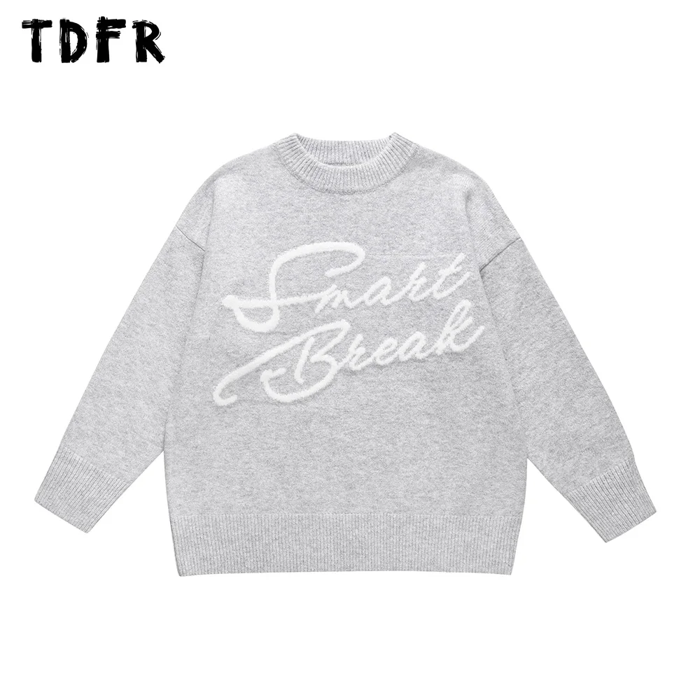 

Мужской трикотажный пуловер с круглым вырезом и длинным рукавом