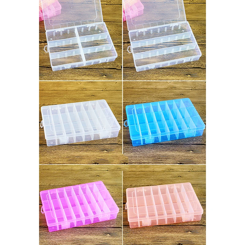 

Прозрачный пластиковый ящик для хранения нитей с 24 ячейками, органайзер для хранения ниток и бобин, «сделай сам» для вышивания крестиком, шв...