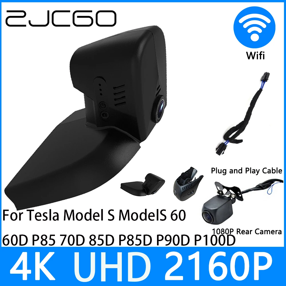 

ZJCGO Dash Cam 4K UHD 2160P Car Video Recorder DVR Night Vision for Tesla Model S ModelS 60 60D P85 70D 85D P85D P90D P100D