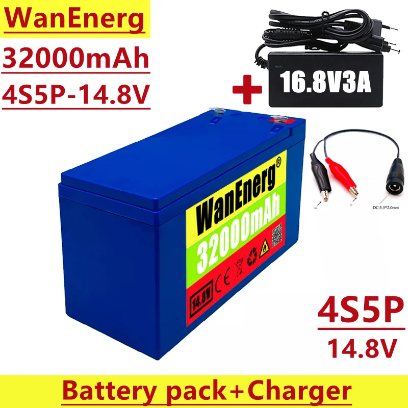 

14.8V lithium ion battery pack, 4s5p 14.8v/16.8v 32Ah, used for 16.8v equipment, high-power inverter and built-in BMS protection