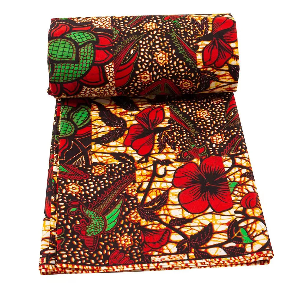

Мягкая ткань с Африканским принтом 2022, материал высокого качества из полиэстера 6 ярдов, ткань для шитья женских платьев, искусственная ткань Анкары