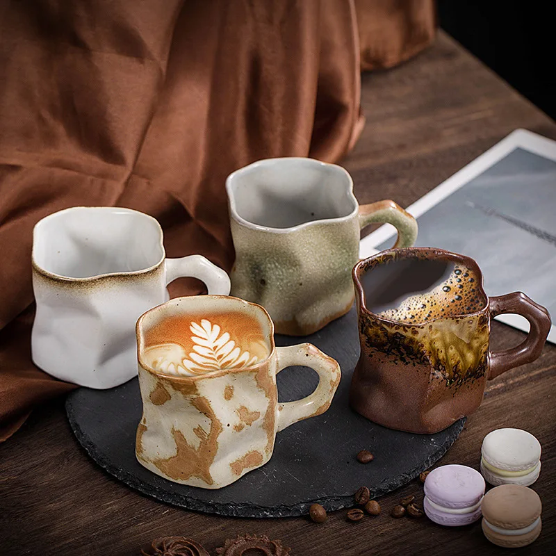 

Japanese Simple Rough Pottery Coffee Cup Creative Kiln Mug Retro Ceramic Cup Home Cup Office Cup Breakfast Cup