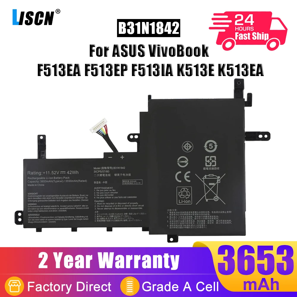 LISCN B31N1842 Аккумулятор для ноутбука ASUS VivoBook F513EA F513EP F513IA K513E K513EA K513EP KM513UA S513EA S513EP S513EQ