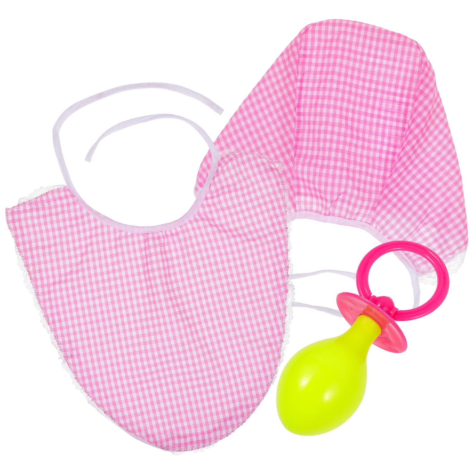 

3 Adults Fancy Dress Pacifier Bib Hat Infant Accessories for Men