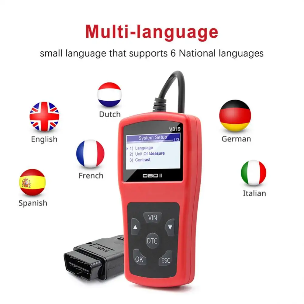 

V319 OBD2 Automotive Scanner OBD Code Reader Auto Check Engine Fault Diagnostic Tool Car Diagnosis Scanners