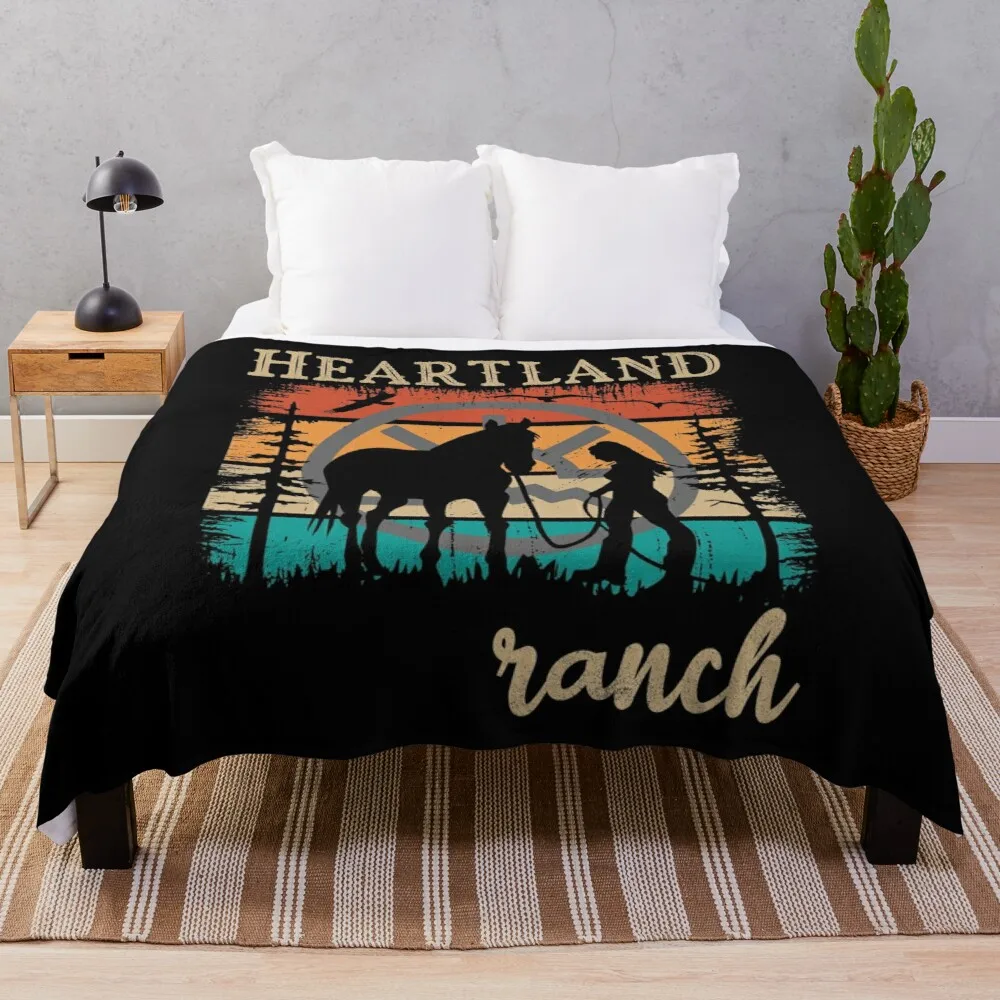 

Heartland, Heartland Ranch , Horse Lover, Sunset heartland, Heartland Retro Vintage, Ranch Lover, Horse Owner Throw Blanket