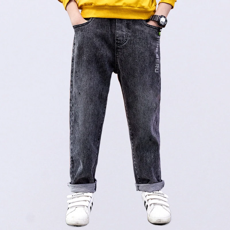 Джинсы для мальчиков штаны больших весенне-осенние детские джинсы подростков