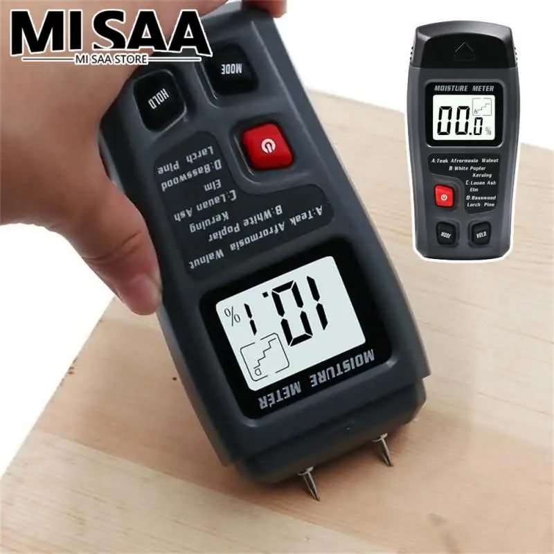 

1PC Digital Wood Moisture Meter 0~99.9% Professional Timber Hygrometer LCD Display Wood Humidity Detector Portable Meters