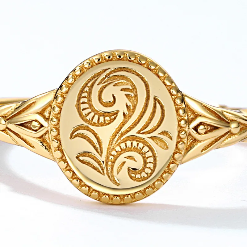 

S925 Sterling Silver Ring 9k Gold Plated Flower Leaf Rings Women Fine Jewelry Accessories