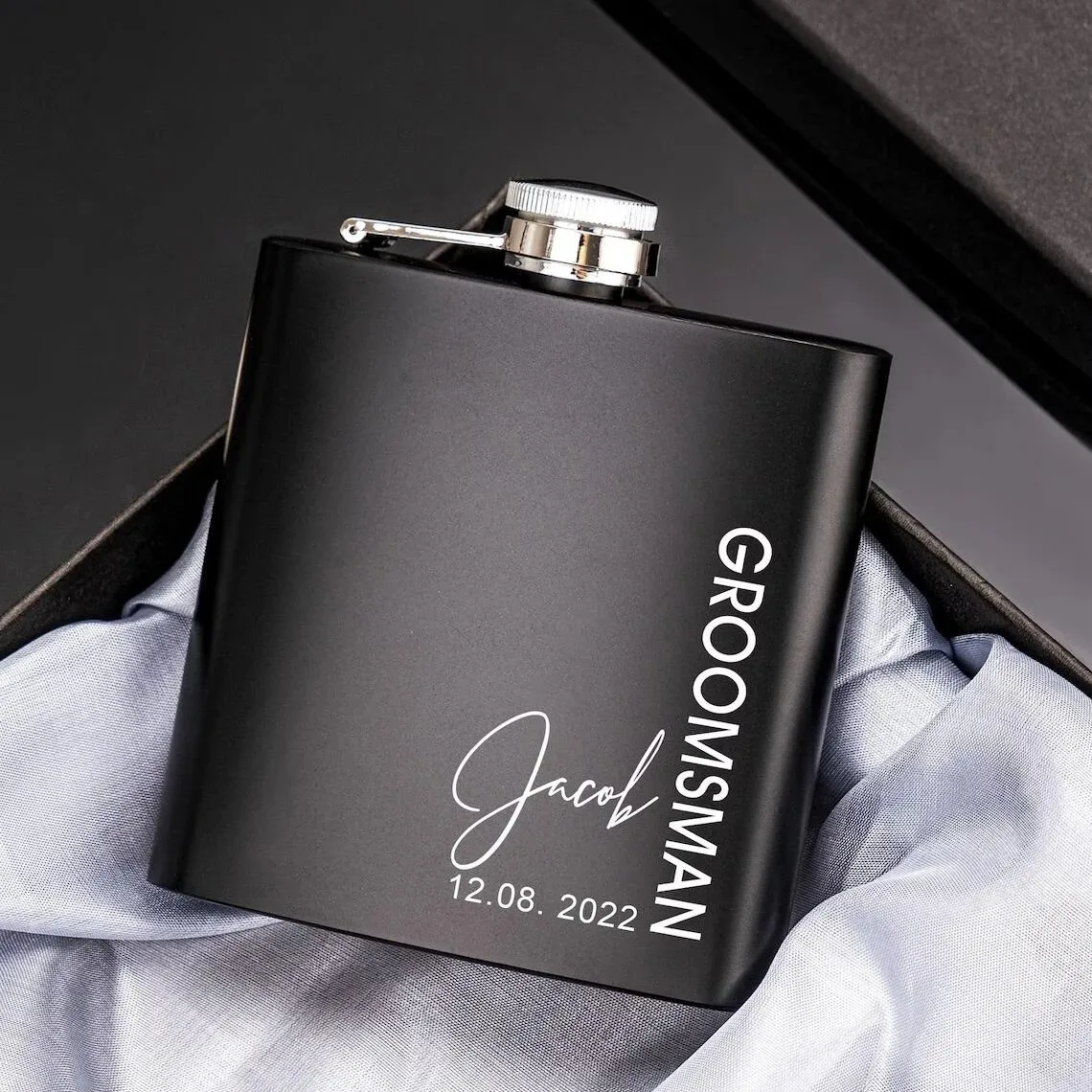 

Personalized Hip Flask Set,Stainless Steel,Engraved Flask,Best Man Groom Gifts,Groomsman Gift,Wedding Favors,Customized Logo,6oz