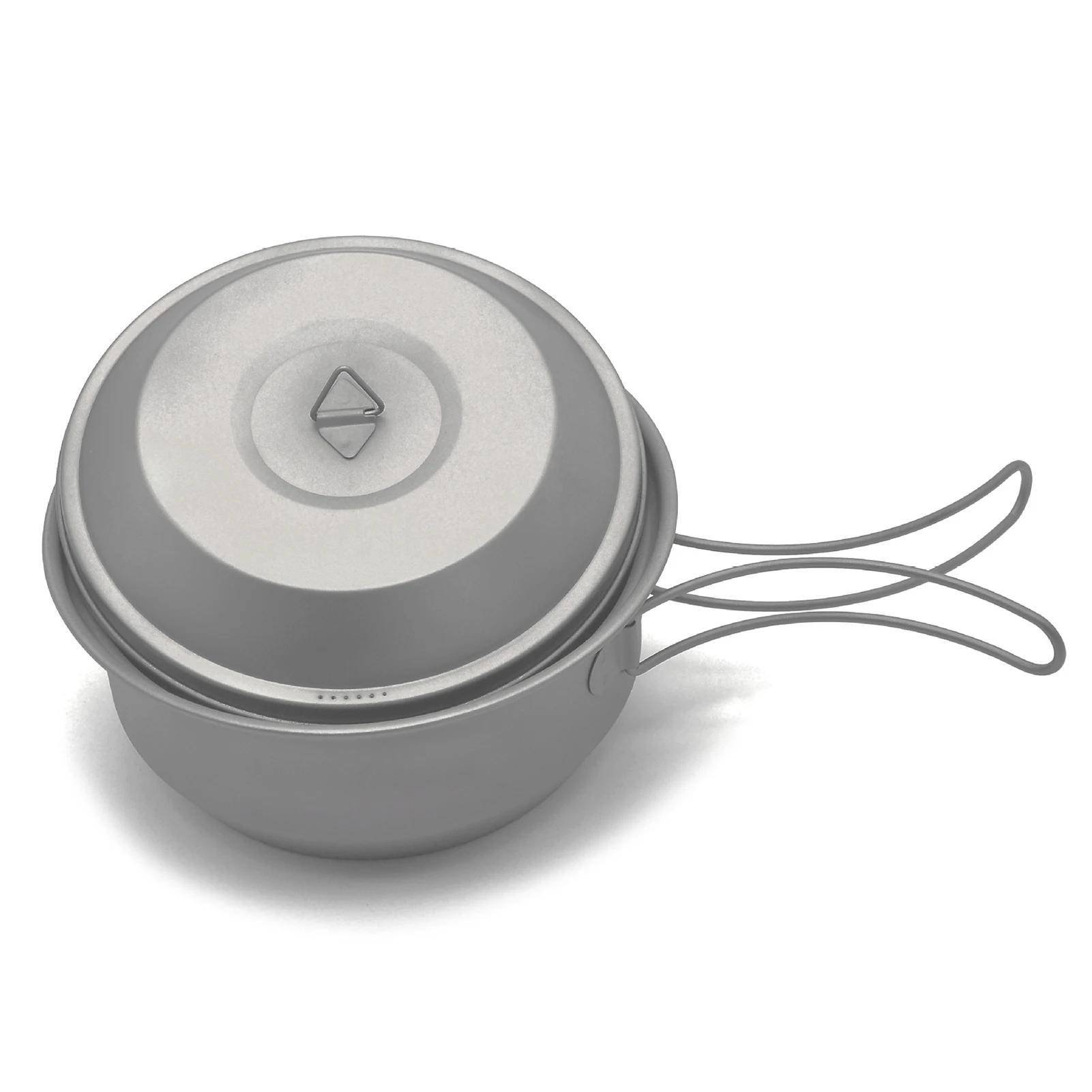 

1100ml Titanium Pot with Lid and Foldable Handles Outdoor Camping Backpacking Cooking Pot Cookware Tableware for camping