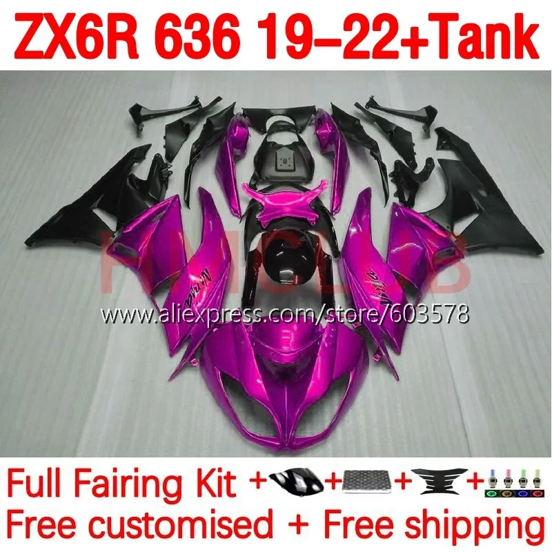 

+Tank Injection For KAWASAKI NINJA ZX-6R ZX636 ZX 6R 636 ZX-636 ZX6R 19 20 21 2019 2020 2021 2022 Fairing 206No.90 metal pink