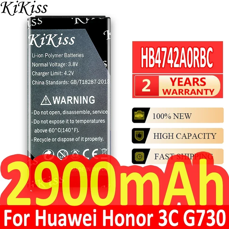 Аккумулятор KiKiss 2900 мАч HB4742A0RBC для мобильного телефона Huawei Honor 3C G730 H30-T00 T10 U10 G730L H30