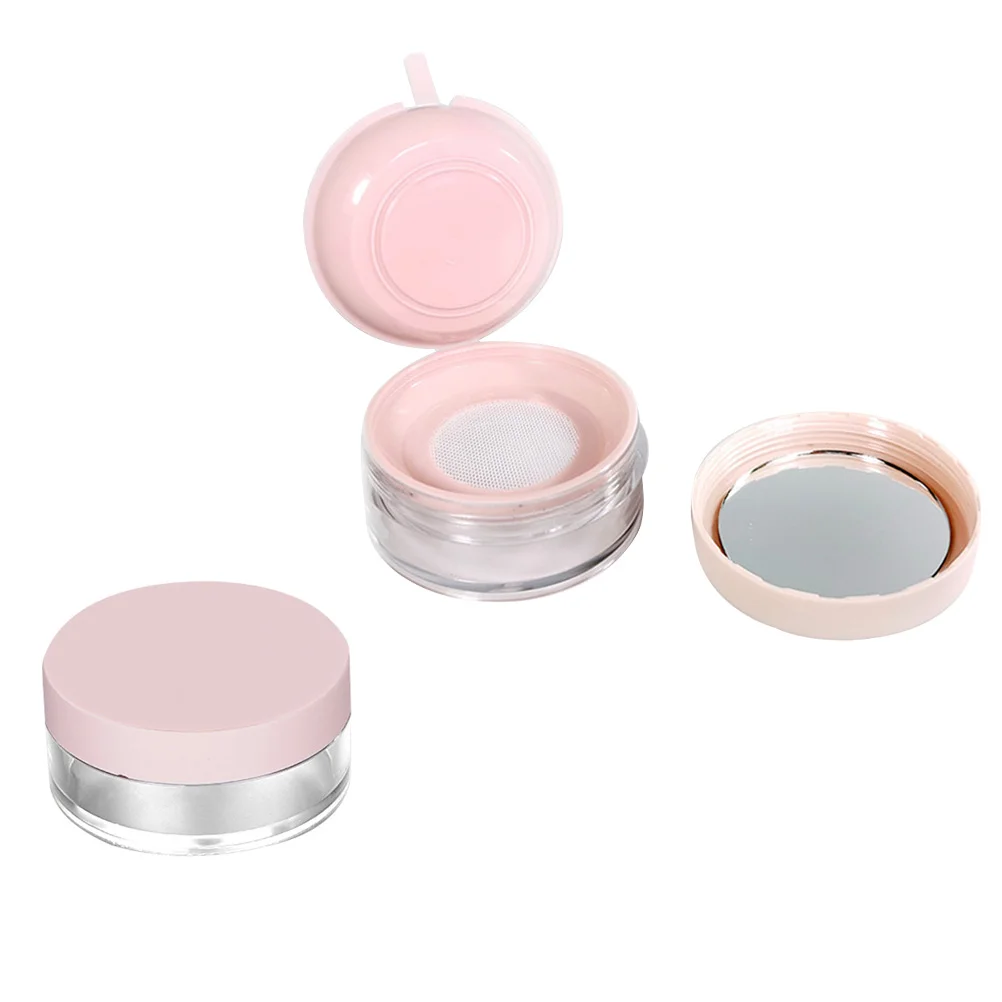 

Powder Box Container Makeup Case Empty Jars Puffholder Reusable Portable Bottle Compactacrylic Refillableloosepoeder Round Face