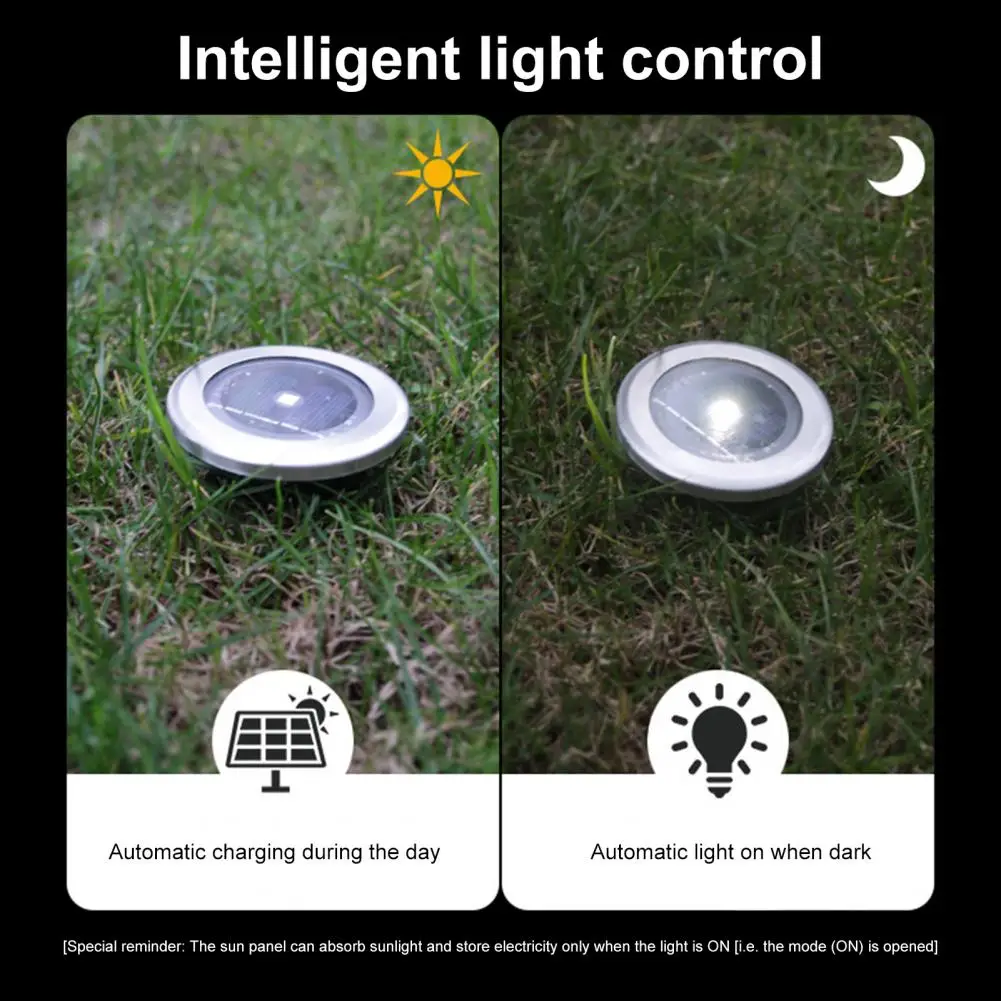 

4Pcs Solar Lawn Lights IP65 Waterproof Solar Ground Lights Buried Lamps Landscape Lighting with Light Sensor for Garden Yard