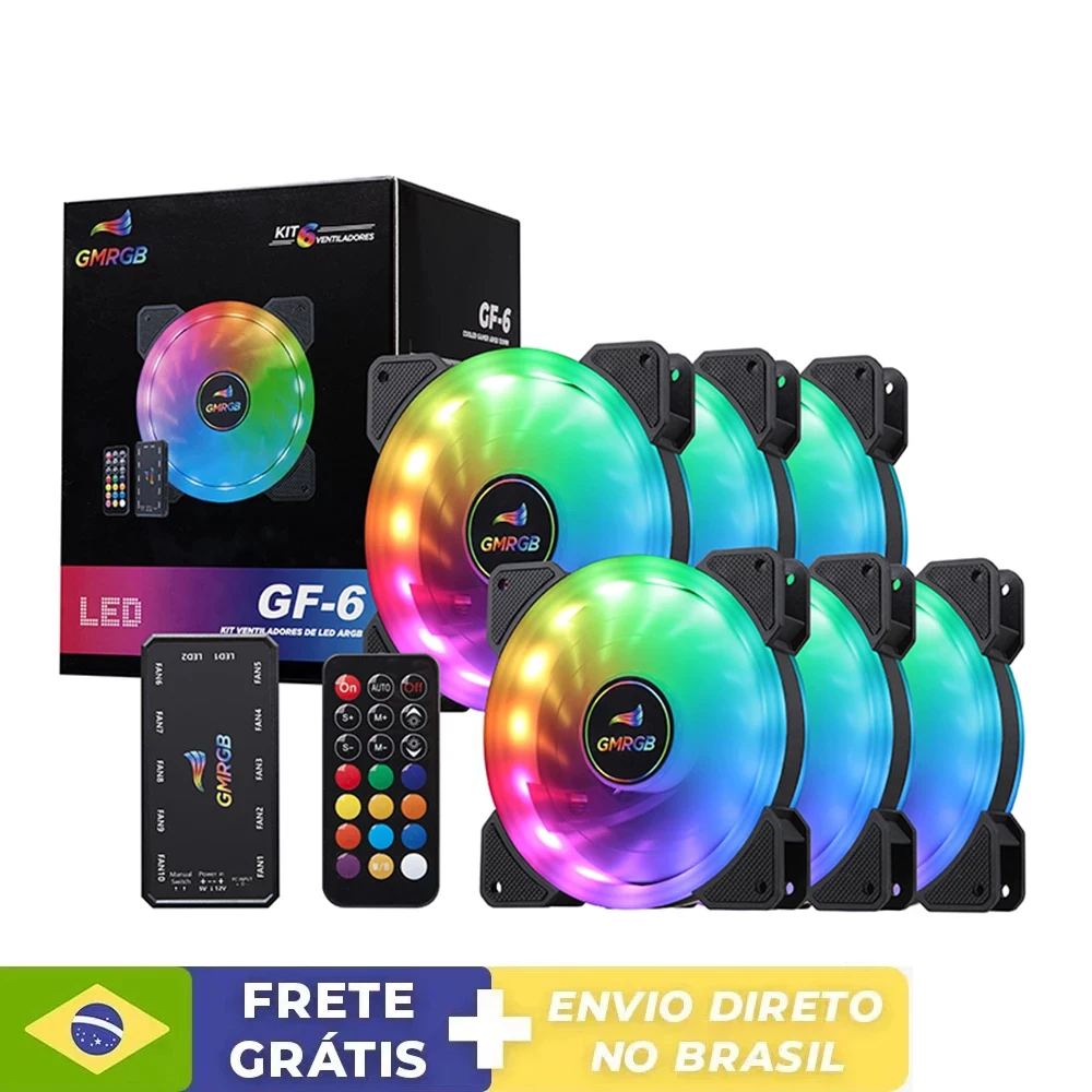 

Комплект 6 120 мм охлаждающий вентилятор с регулируемой светодиодной подсветкой 12 см dupla halo computador radiador chassi