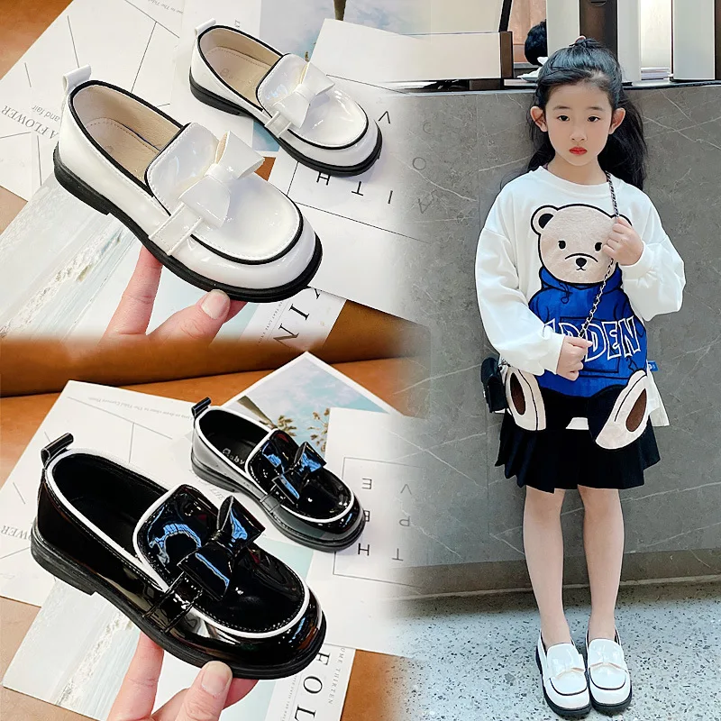

Children College Style Small Leather Shoes 2022 Spring and Summer Girls Bow Princess Shoes Little Girl Loafer Shoes Girls Shoes