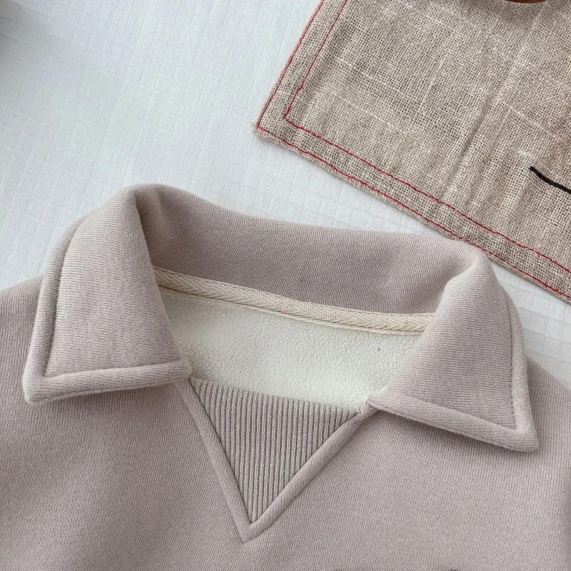 Свитшот с длинным рукавом и отложным воротником для мальчиков 0-5 лет