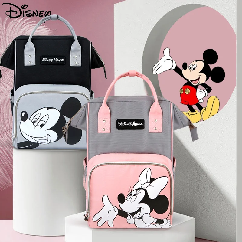 

Водонепроницаемая сумка для мам Disney, рюкзак для детских подгузников с Микки Маусом, дорожная вместительная сумка для мам