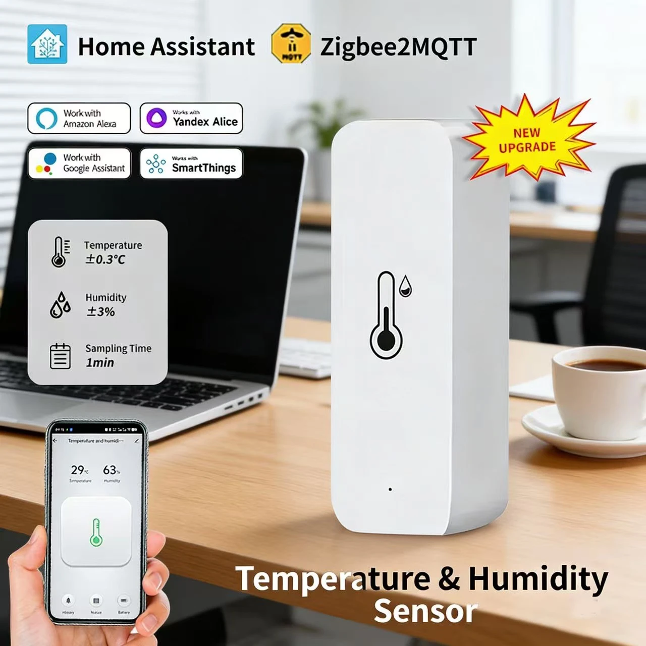 

Датчик температуры и влажности iHseno Zigbee 3.0