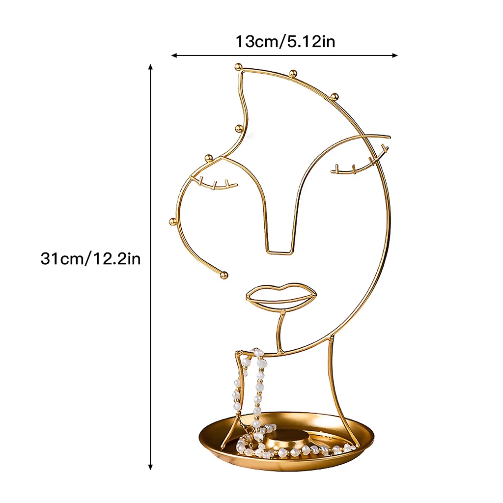 2022 New Metal Crafts Jewelry Display Rack Storage for Decor Women Rings Necklace Trinket