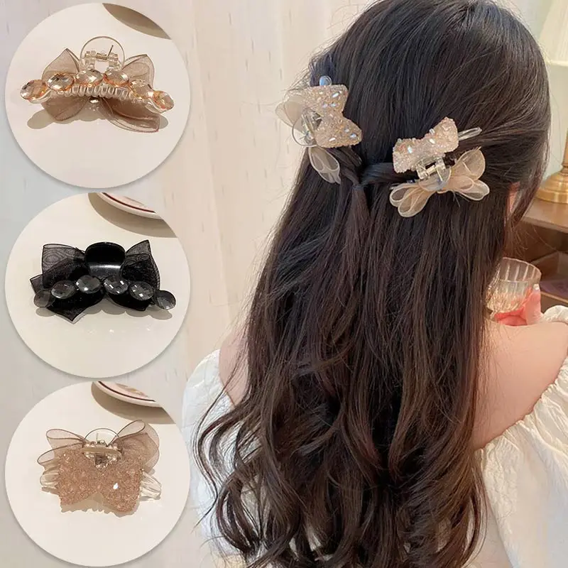 Заколка для волос с бантом и жемчугом девочек Модный Милый Винтажный аксессуар