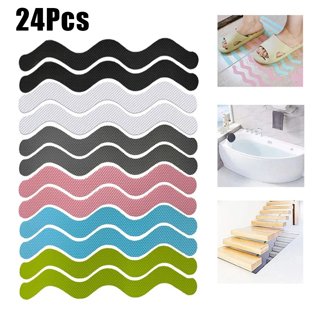 

24Pcs Anti Slip Strips Shower Stickers Bath Safety Strips Non Slip Strips Pad Stickers For Bathtubs Showers Stairs Floors