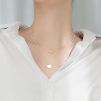 925 sterling silver double layer light beads sweet collarbone chain pendant necklace for women fine jewelry clavicle chain