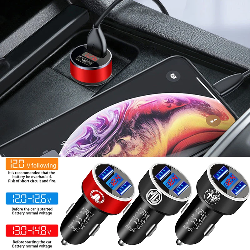 

1pcs Car Logo Fast Charge Three-in-one Car Charger for Morris Garage MG3 TF ZR MG 3 5 6 7 ZS GS GT MG5 MG6 MG7 Auto Accessories